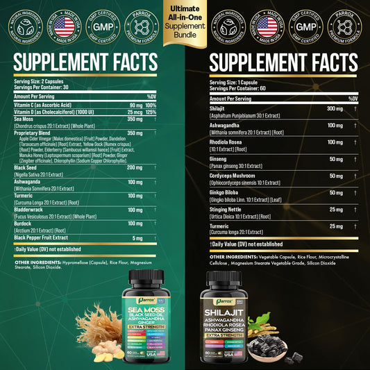 Shilajit bottle with 60 capsules