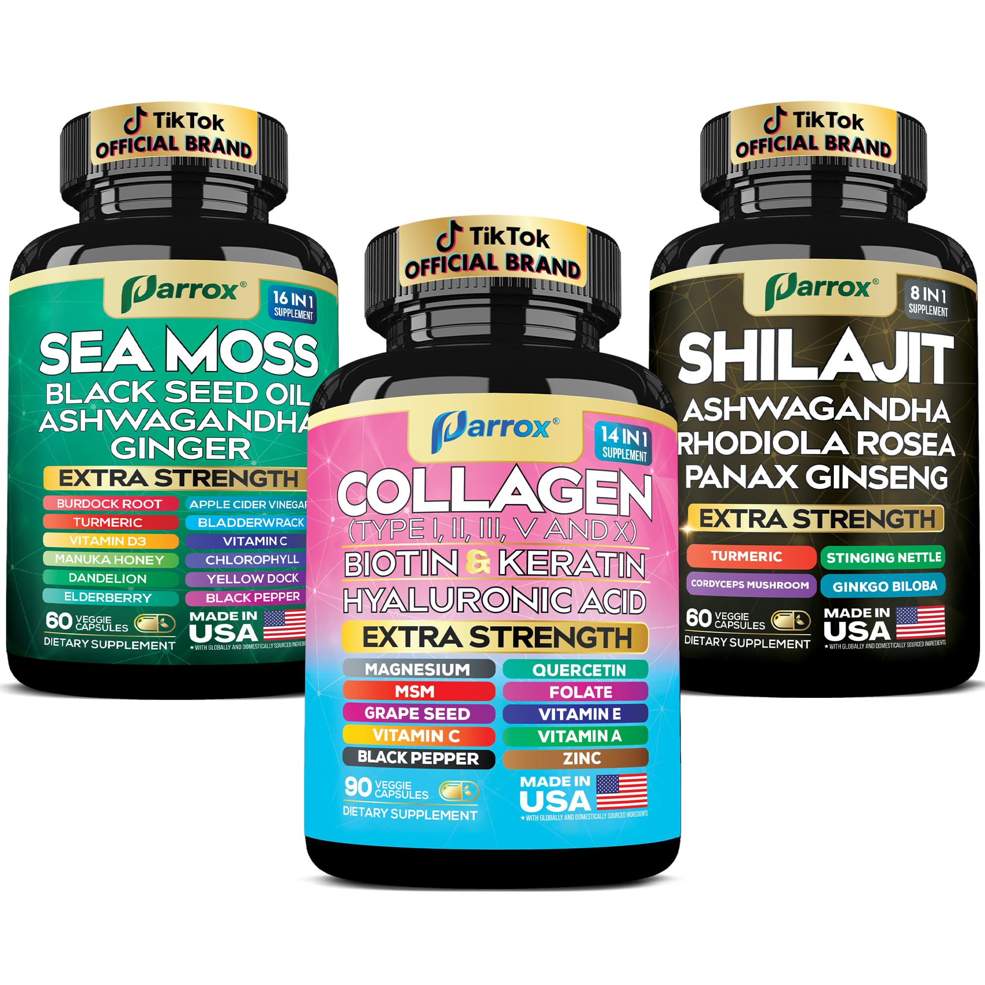 Parrox Ultimate Wellness Trio packaging and branding