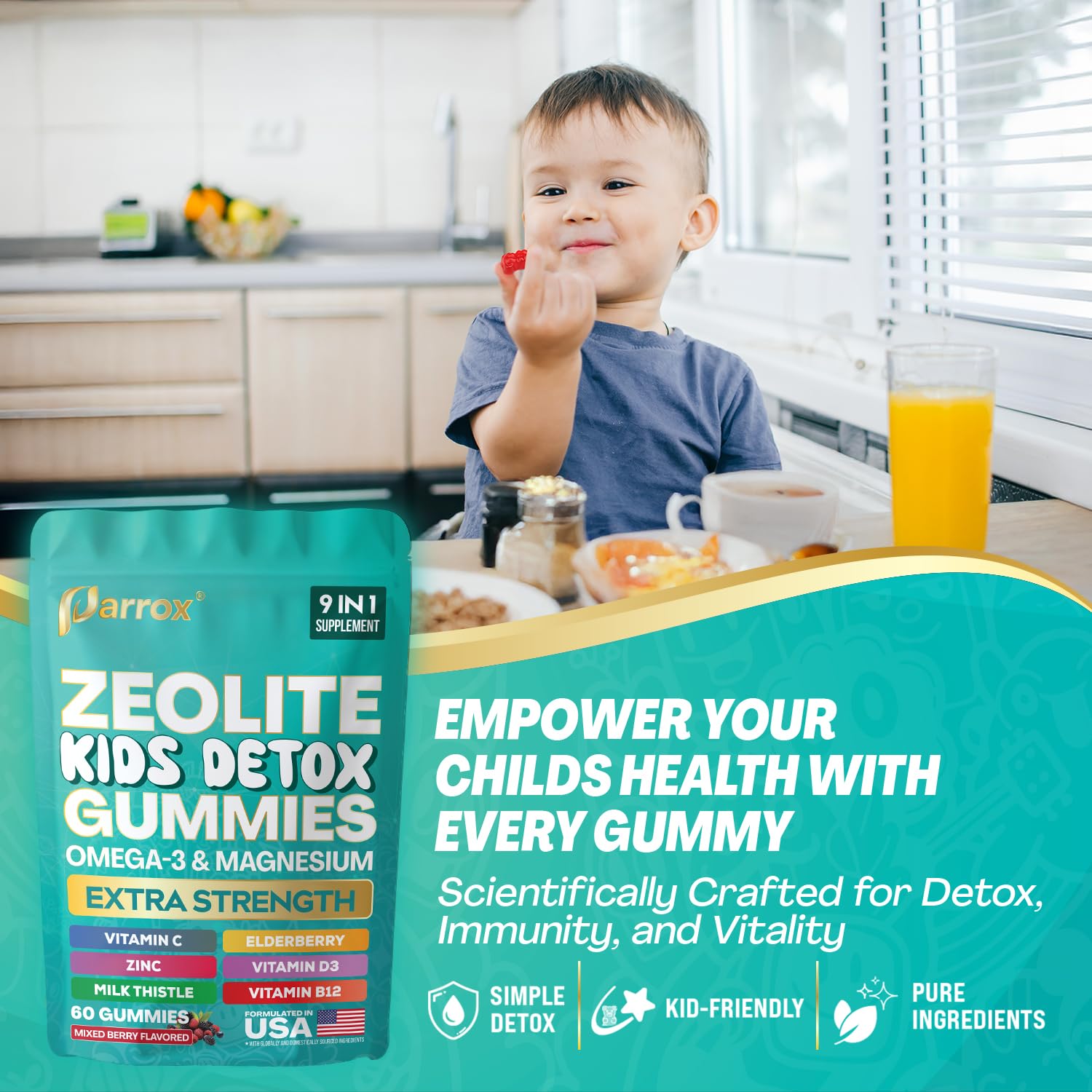 Magnesium ingredient highlight in Parrox Zeolite Kids Gummies