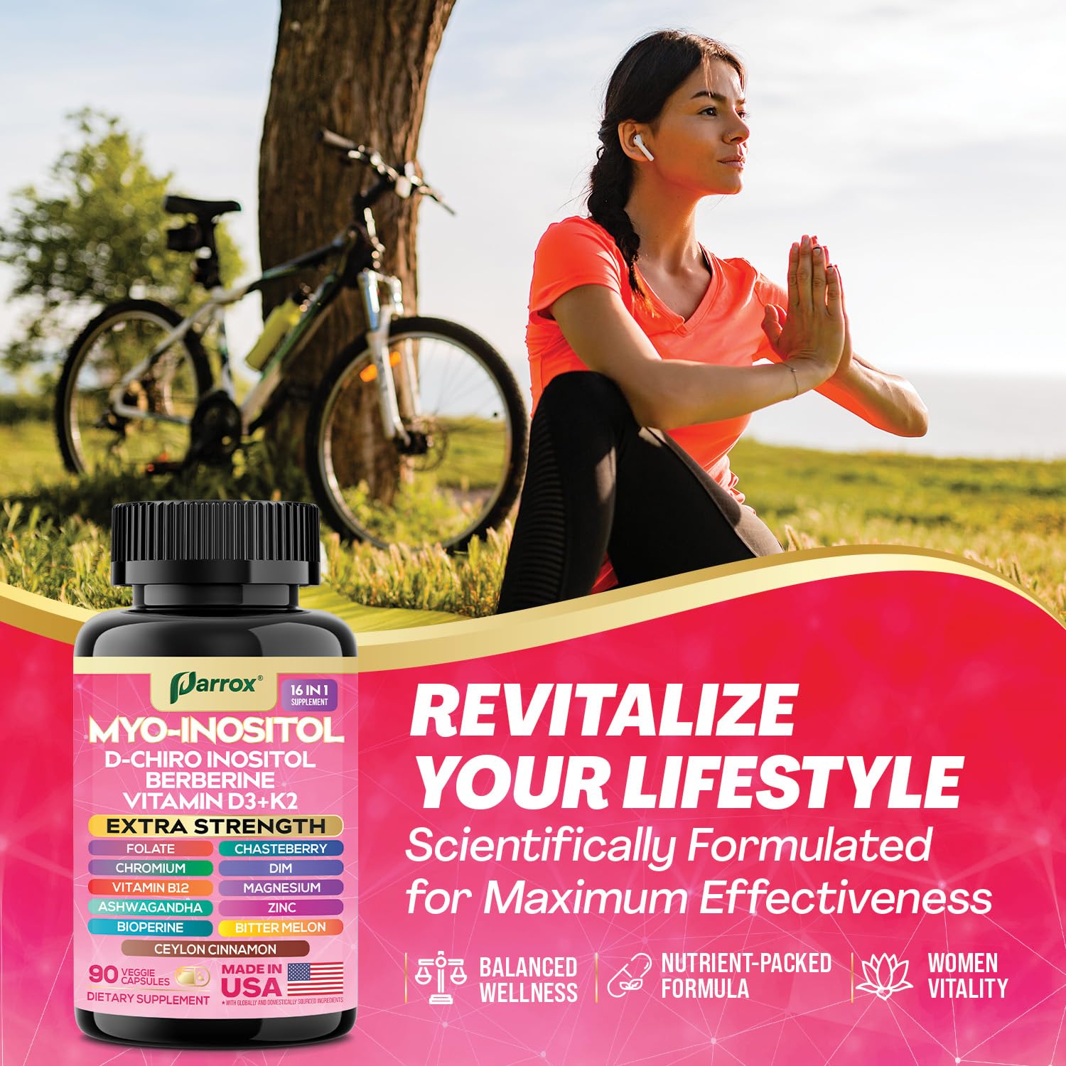 Herbal adaptogens and nutrients included in the formula