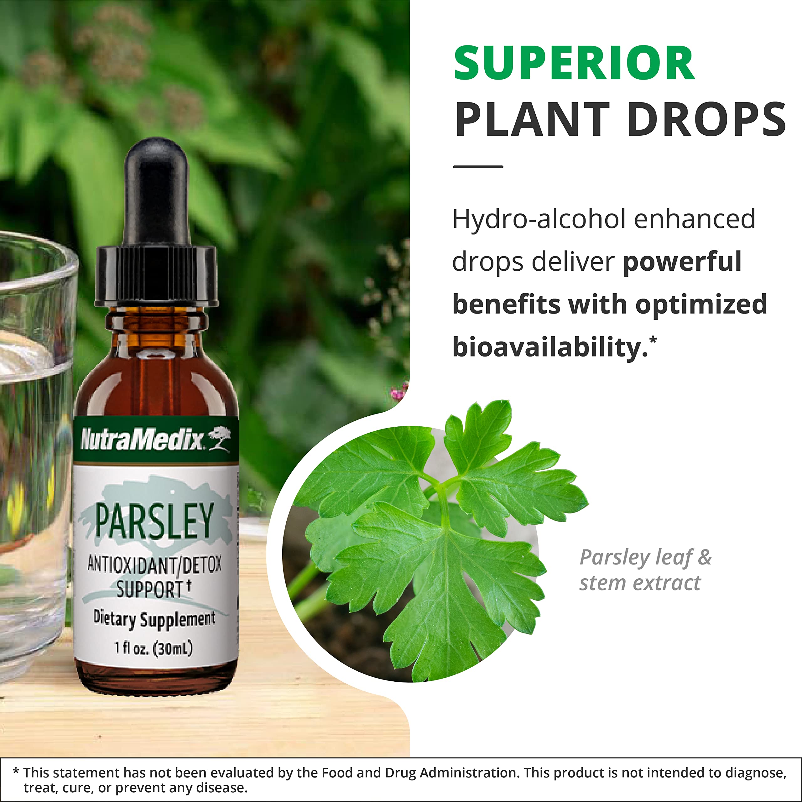 Parsley herbal supplement bottle front label