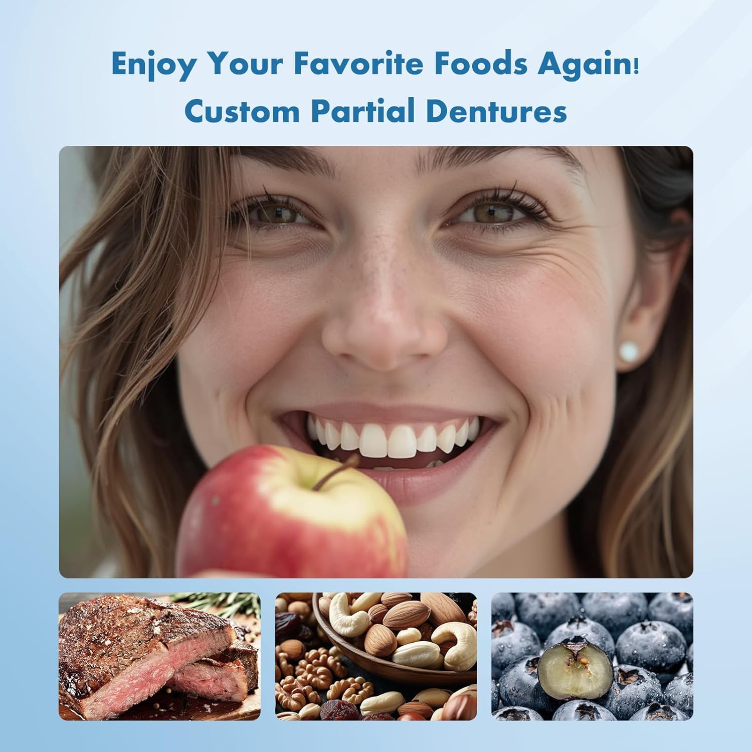 Illustration showing customization options for tooth gaps