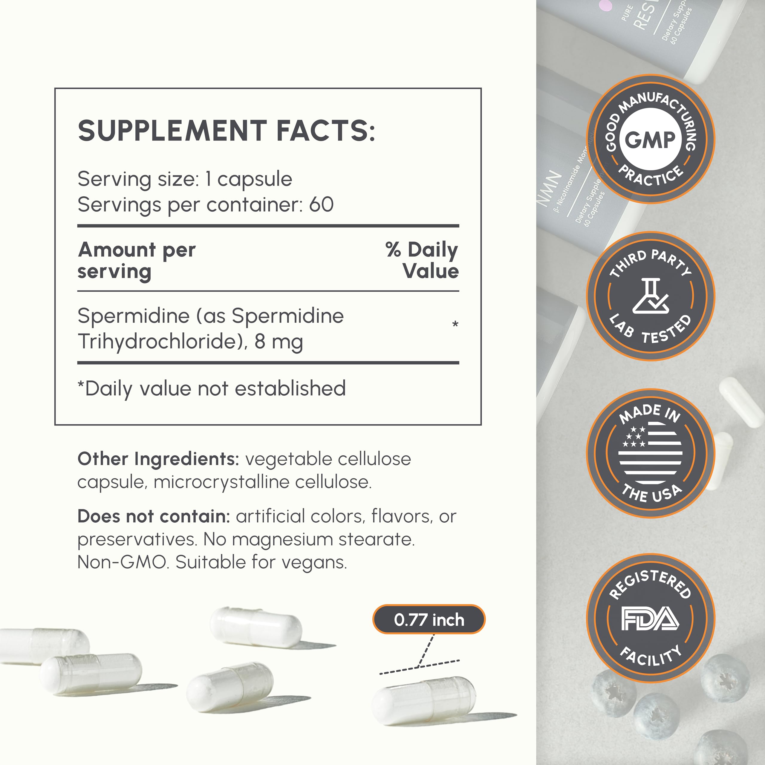 PartiQlar spermidine packaging shot emphasizes product details for informed buying.