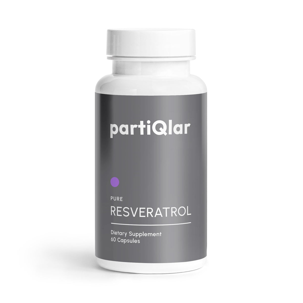 PartiQlar Trans-Resveratrol 500mg bottle label