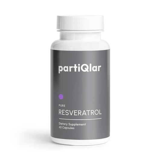 PartiQlar Trans-Resveratrol 500mg bottle label
