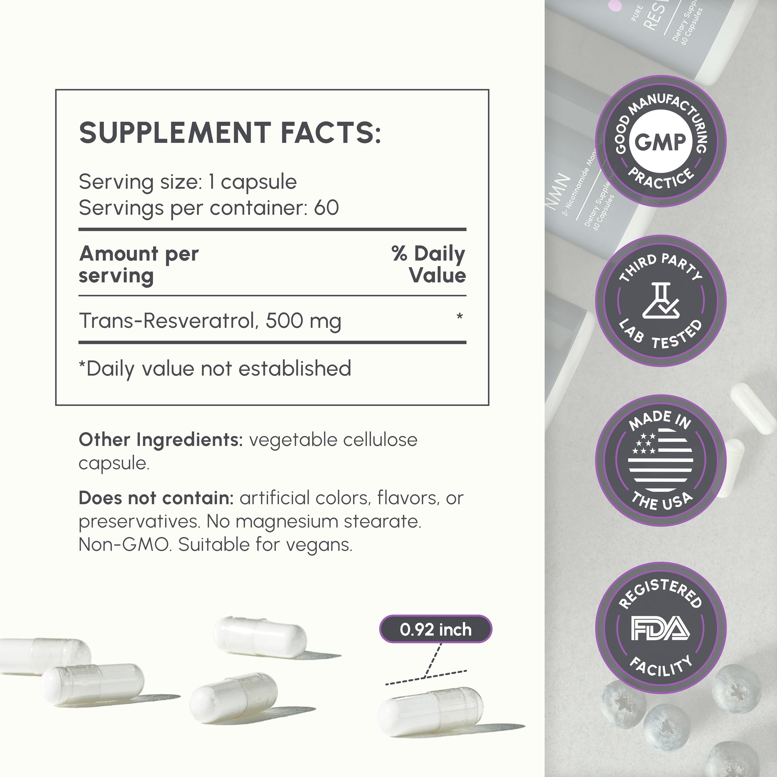 Vegan-friendly capsule with vegan symbol