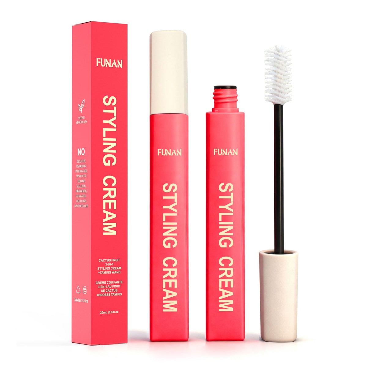 PasaRose Hair Cactus Fruit 3-in-1 cream bottle delivering frizz control and sleek shine