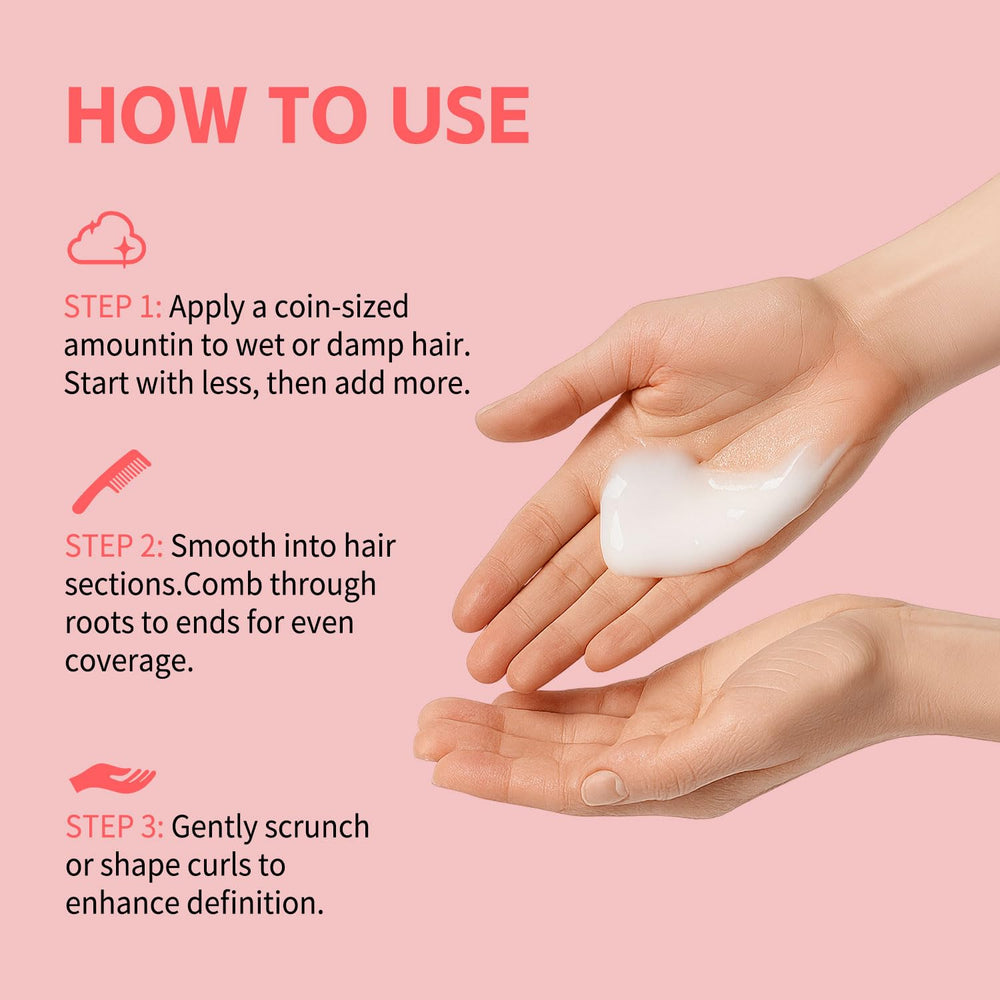 PasaRose Hair Styling Cream demonstrates blowout prep with detangler-friendly texture.