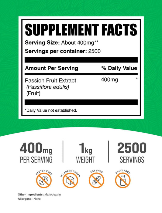 Bulk bag of passion fruit extract powder