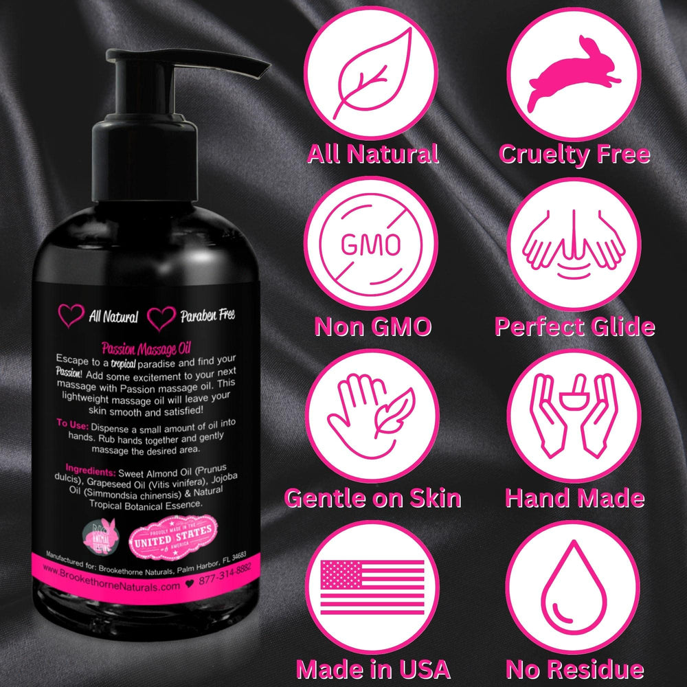 Full-body relaxation with Passion Massage Oil during a couple's massage