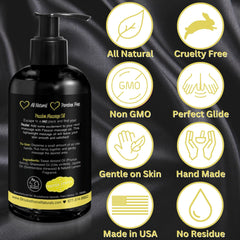 USA-made, paraben-free Passion Massage Oil, cruelty-free