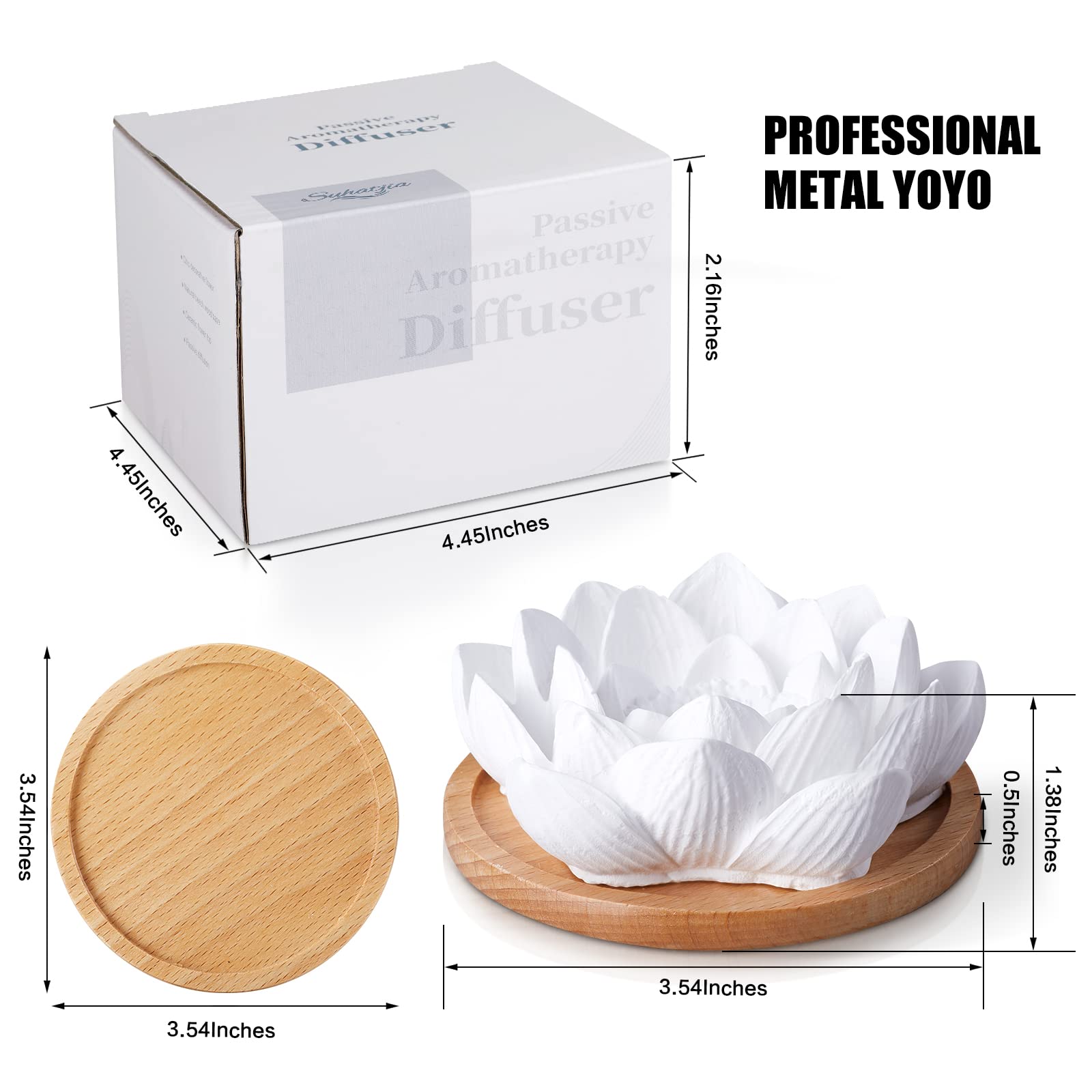 Porous lotus center absorbing essential oils for passive diffusion