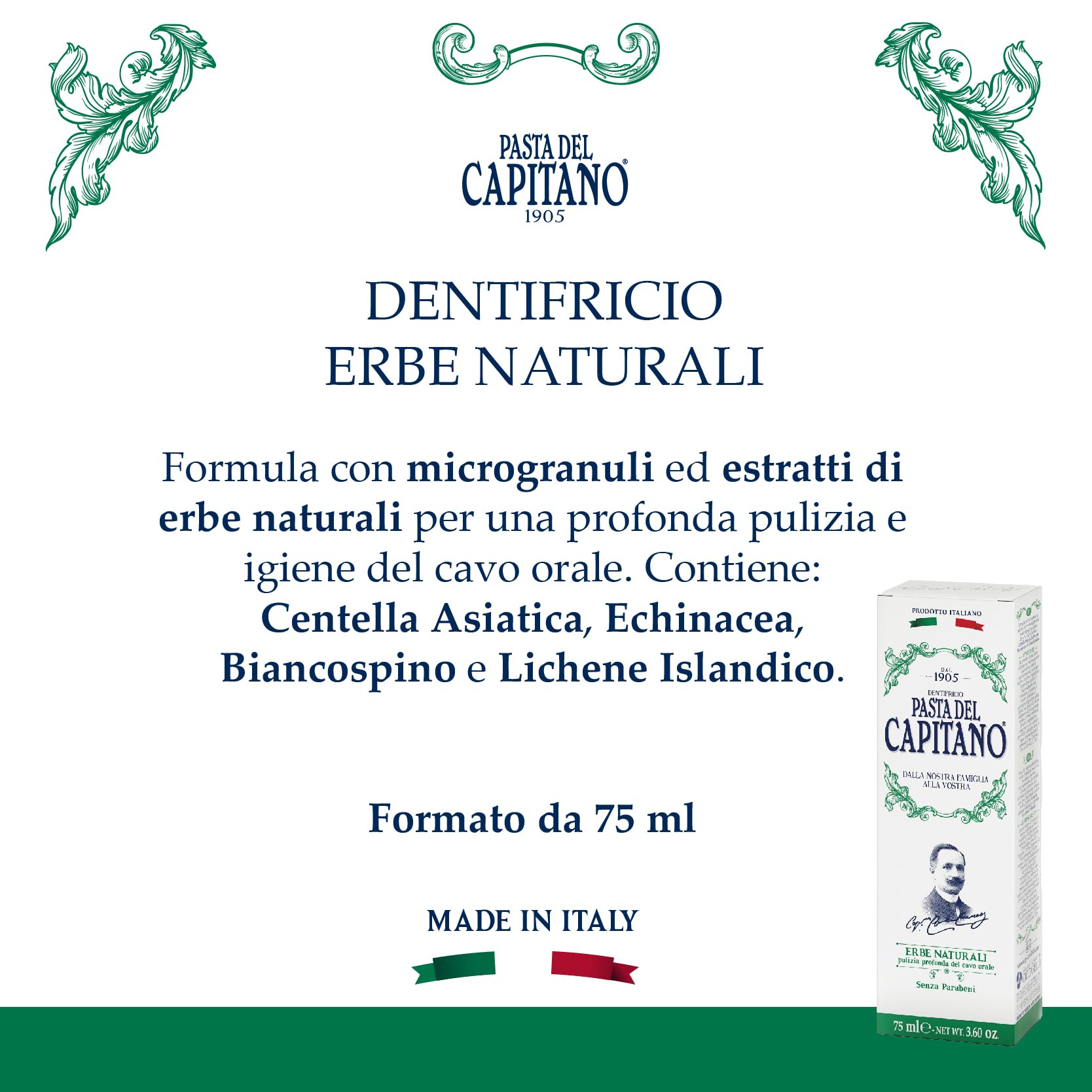 Pasta del Capitano 1905 Natural Herbal Toothpaste tube - image 2