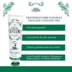 Close-up of Pasta del Capitano 1905 Natural Herbal Toothpaste packaging - image 3