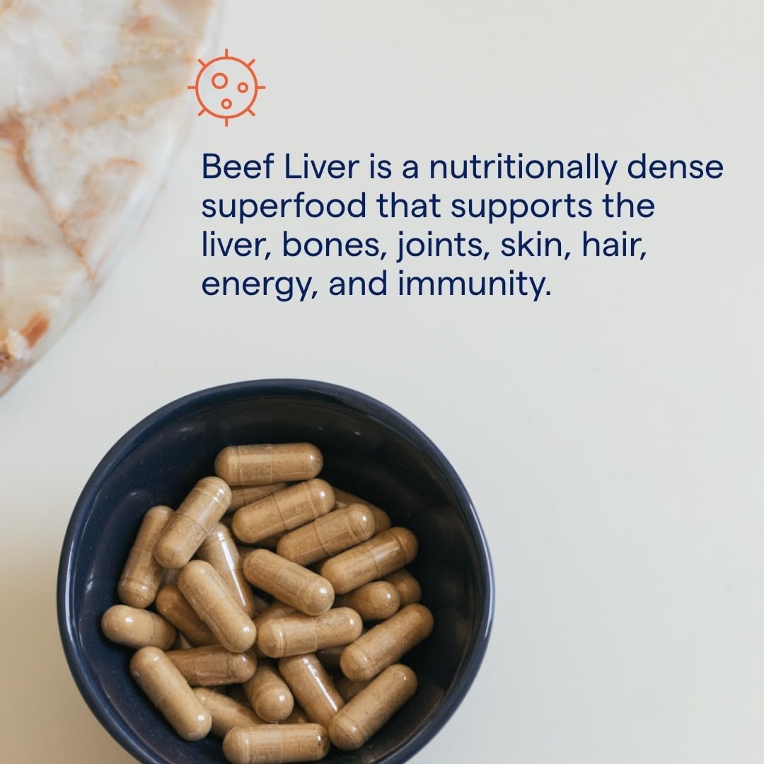 Pasture-raised beef liver capsules