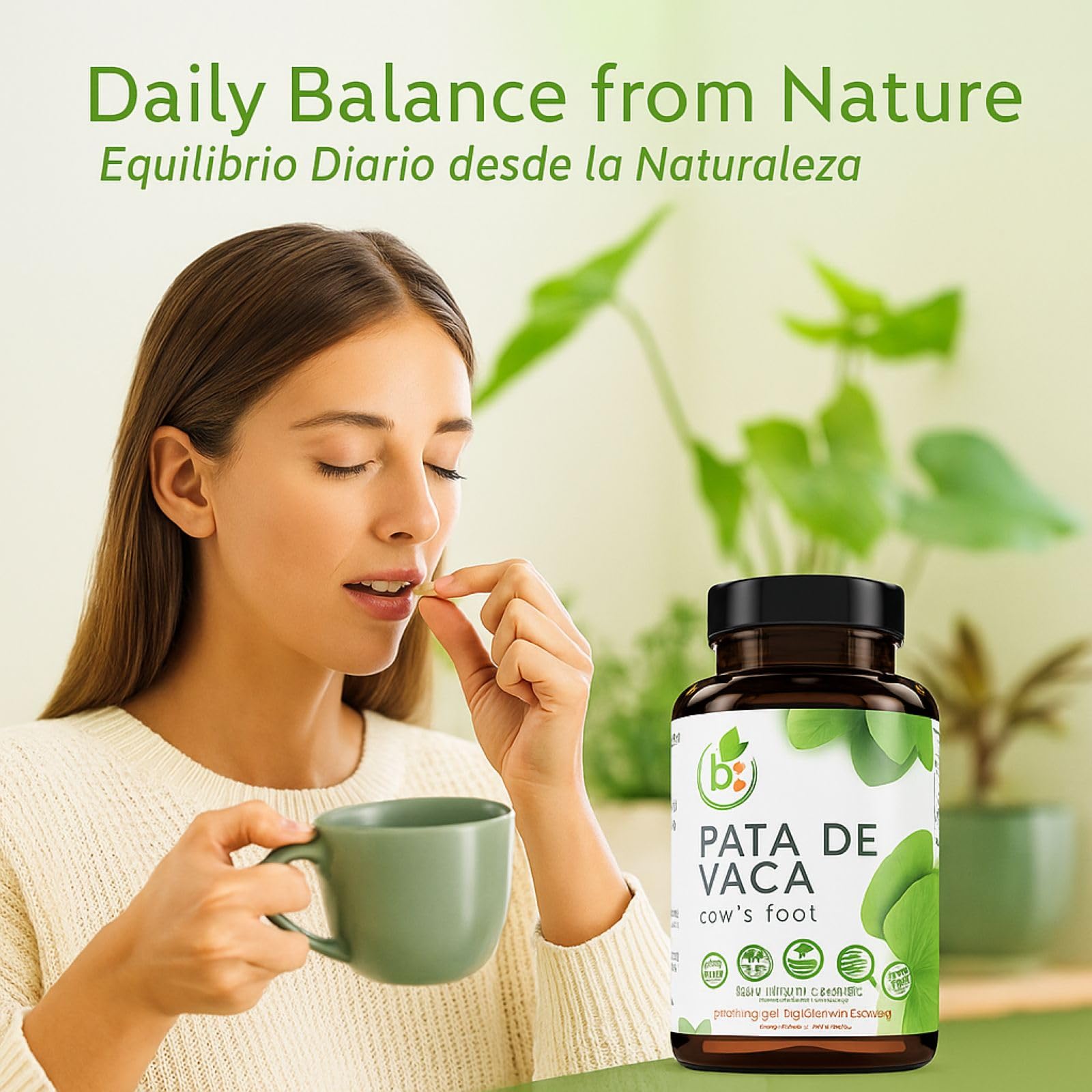 Close-up of ingredients in Pata de Vaca Capsules
