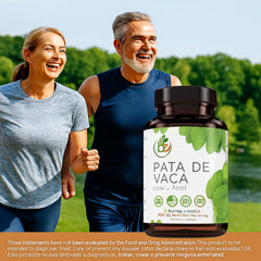 Back label of Pata de Vaca Capsules with ingredients and nutrition information