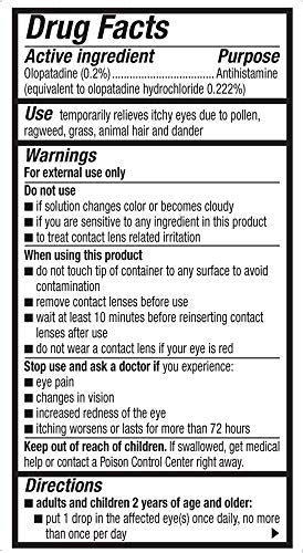 Pataday 2.5ml bottle size highlighted for portability and daily use.