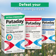 Pataday in allergy season scene suggests pollen-relief possibilities.