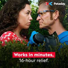 Pataday apply-drops-to-eye action with hand close-up for easy use