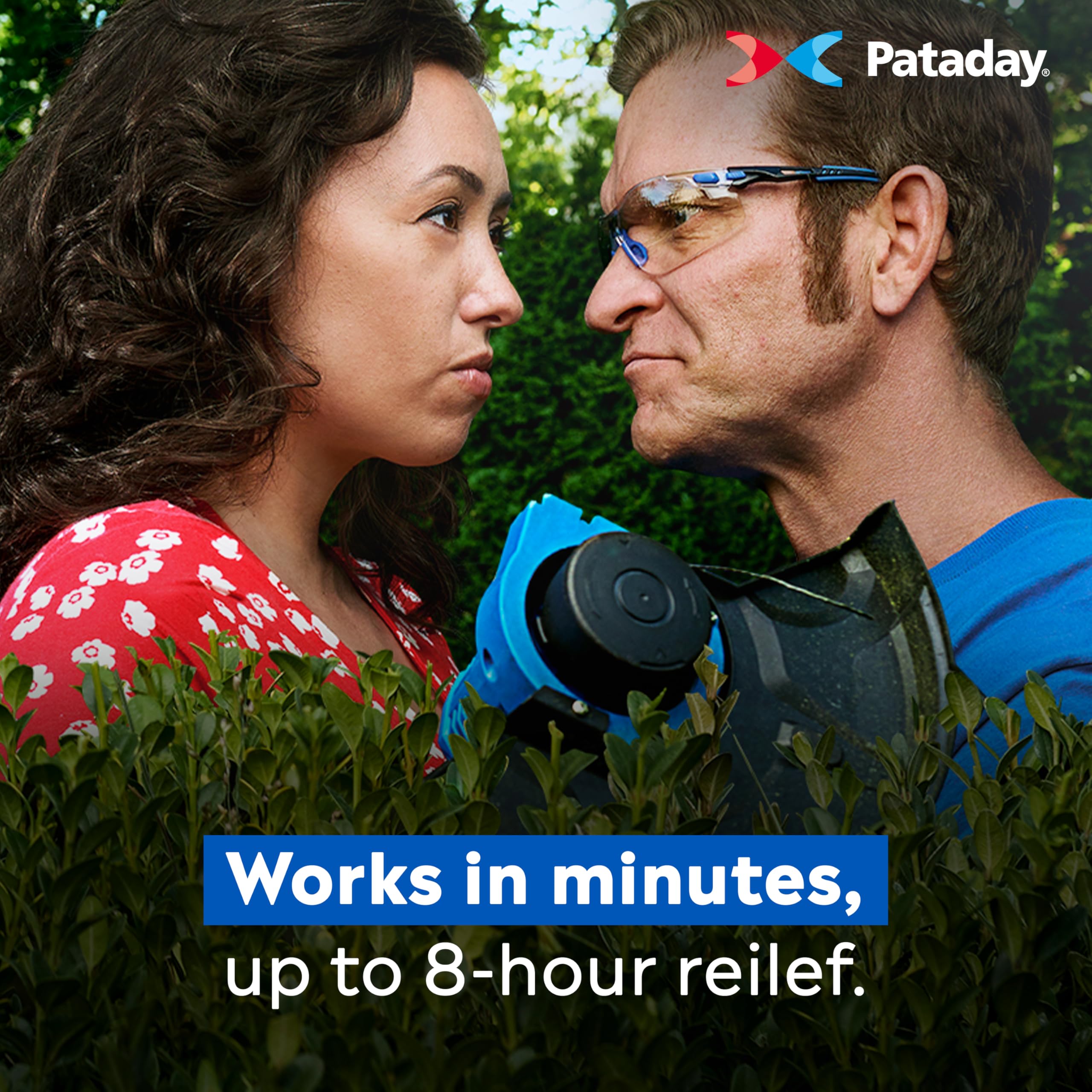 Pataday bottle nozzle close-up demonstrates easy, controlled drop delivery.