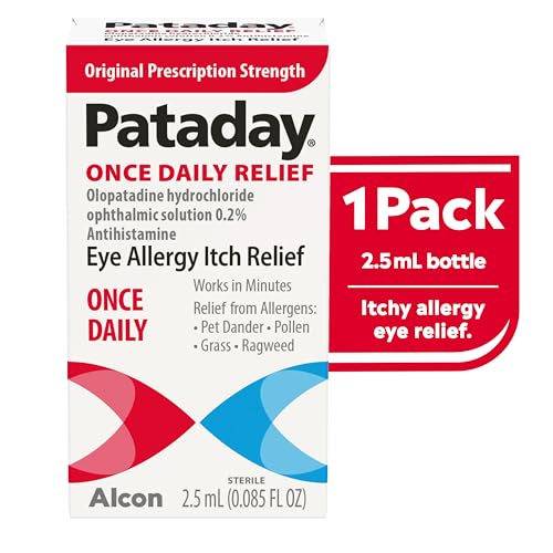 Pataday eye drops all-day relief concept shown in close-up illustration.