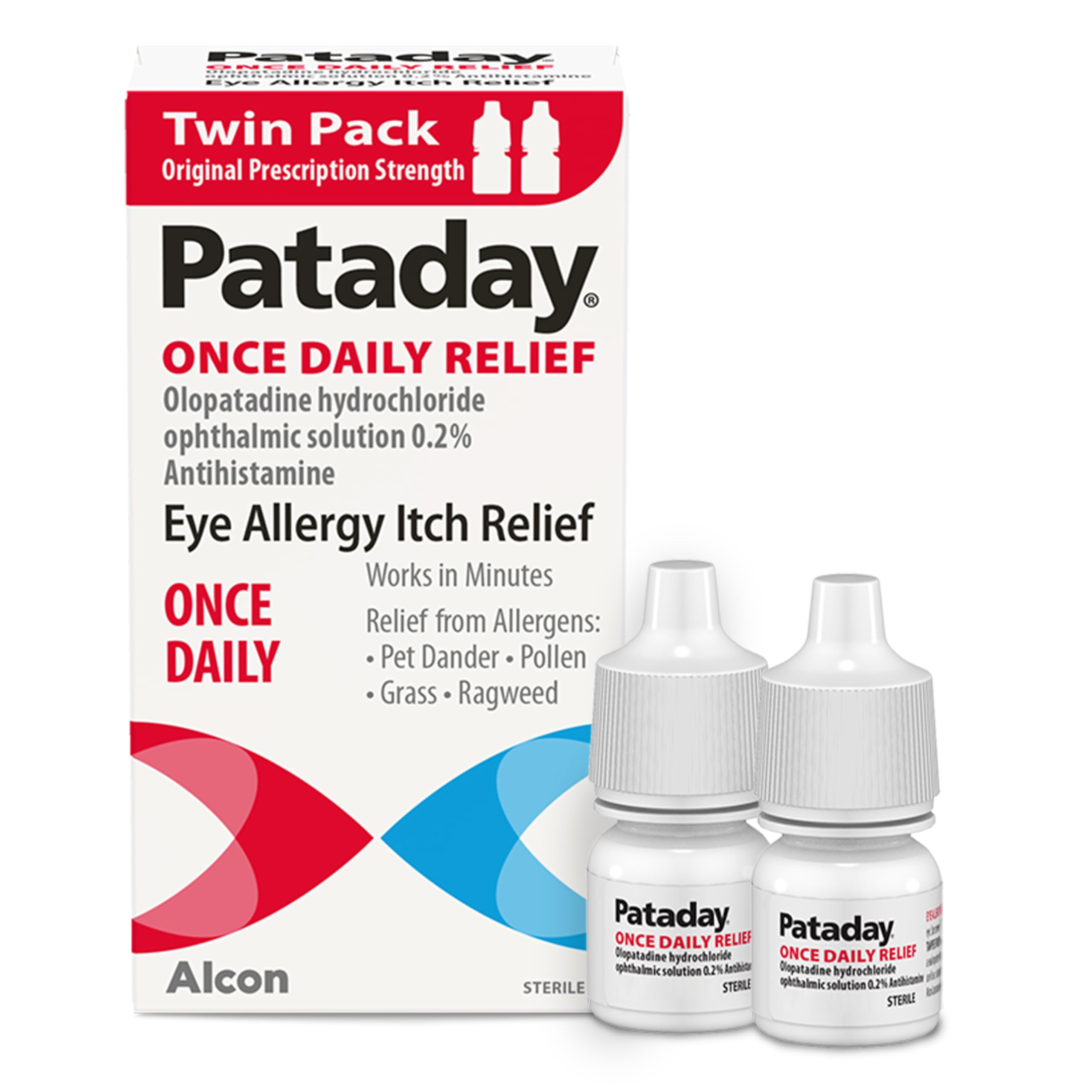 Pataday bottle close-up signaling all-day relief potential
