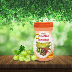 Patanjali Chyawanprash 1000g packaging with saffron