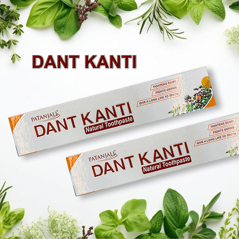 Pack shot of Patanjali Dant Kanti Natural Toothpaste 100g (pack of 10)