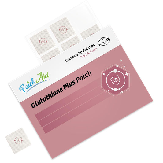 Two PatchAid Glutathione Topical Patches with packaging