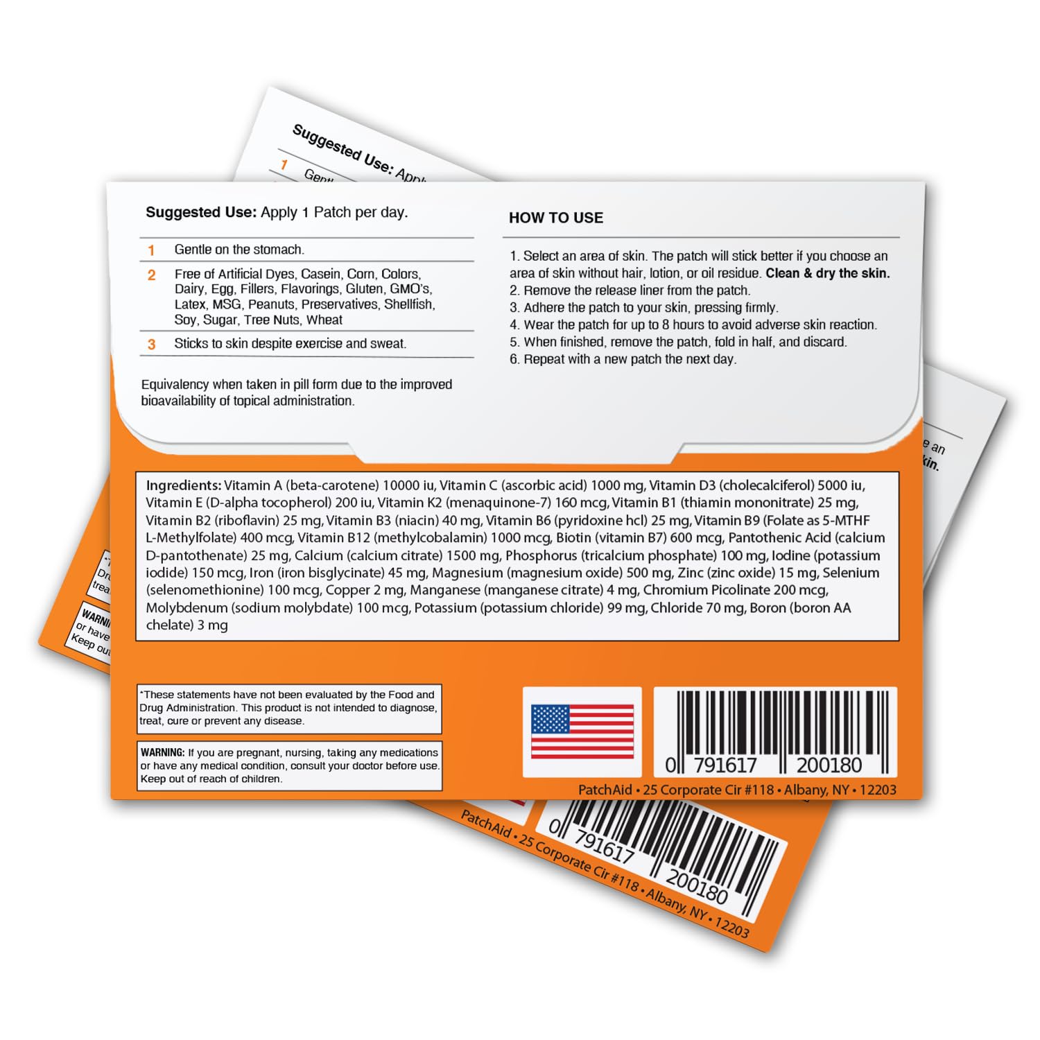 PatchAid Multi Plus 2-pack packaging showing a convenient 30-day supply.