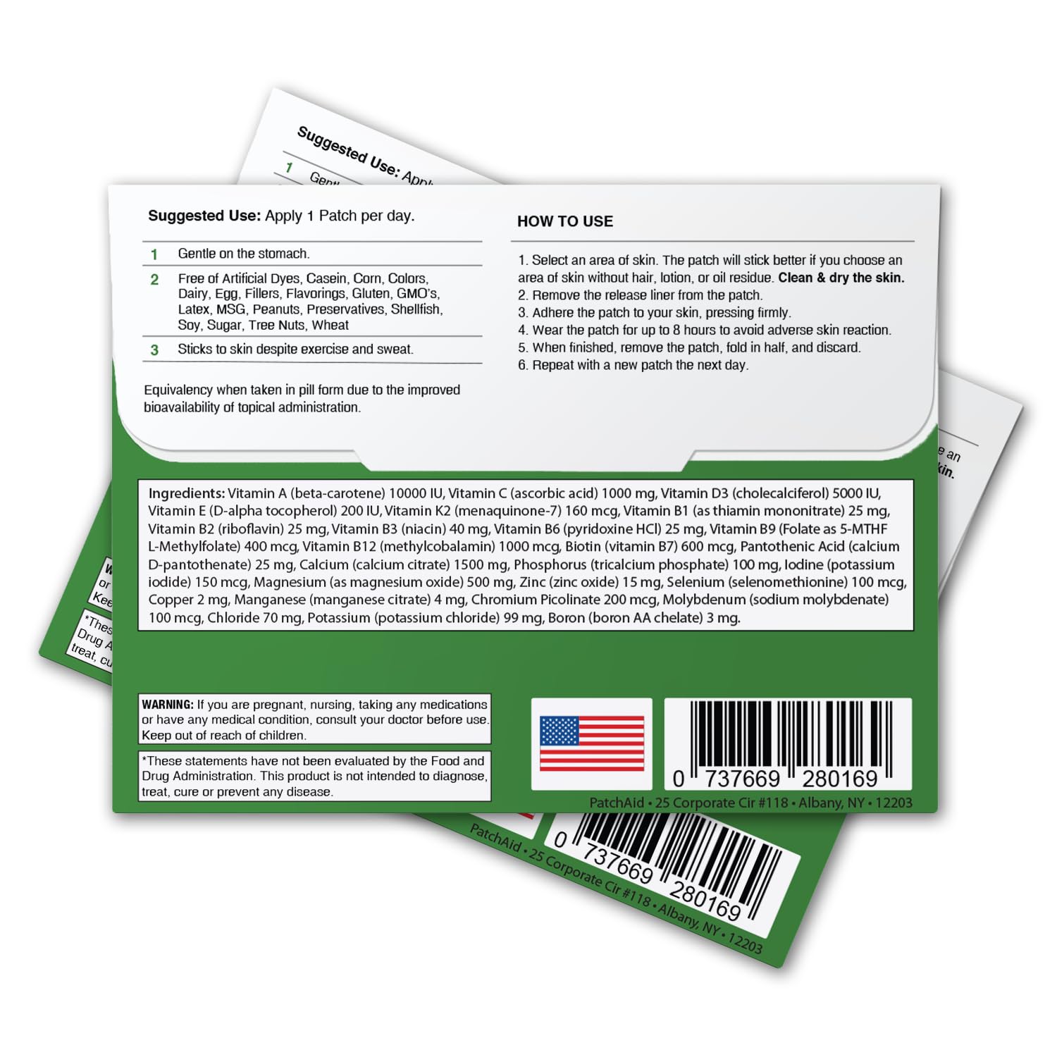 PatchAid packaging showing 30-day supply (pack of 2)