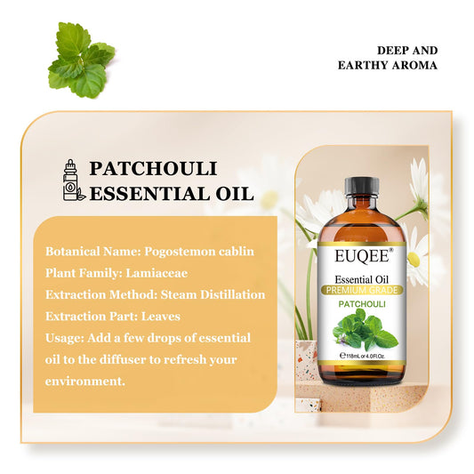 Glass dropper for precise dispensing of patchouli essential oil