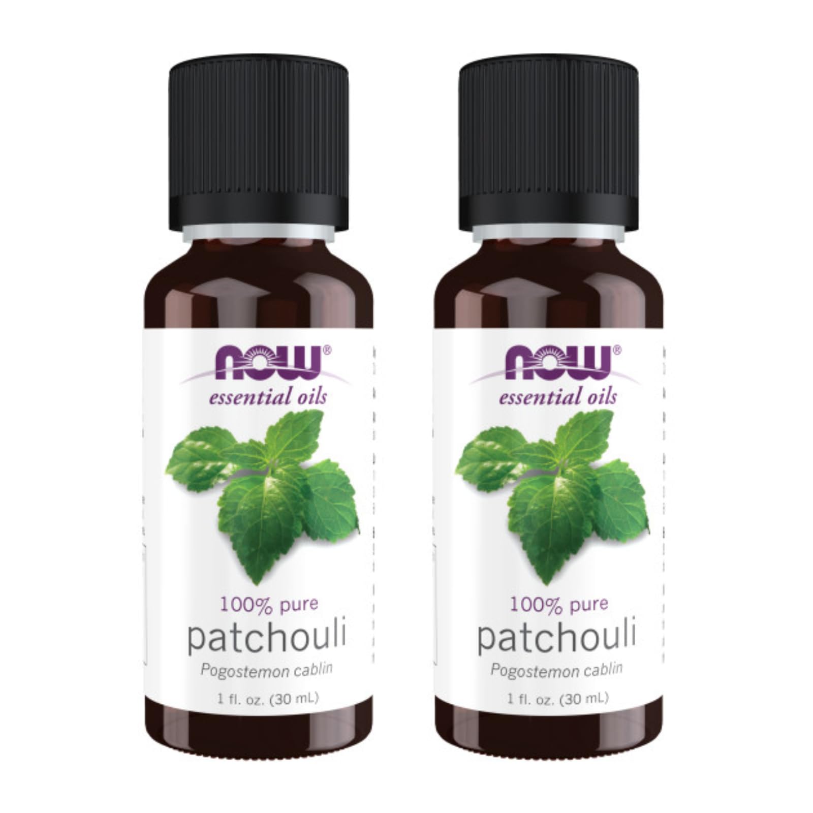 Patchouli essential oil 1 oz bottle, 2-pack, steam distilled, 100% pure, vegan, child-resistant cap