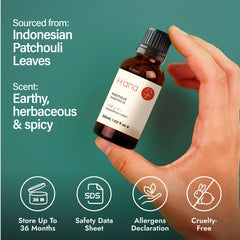 Patchouli essential oil for skin hydration and care