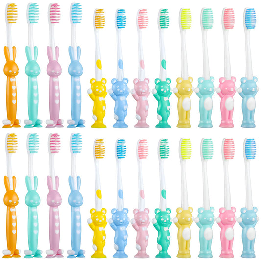 Patelai 24-piece toddler toothbrush set with soft bristles for ages 2 and up