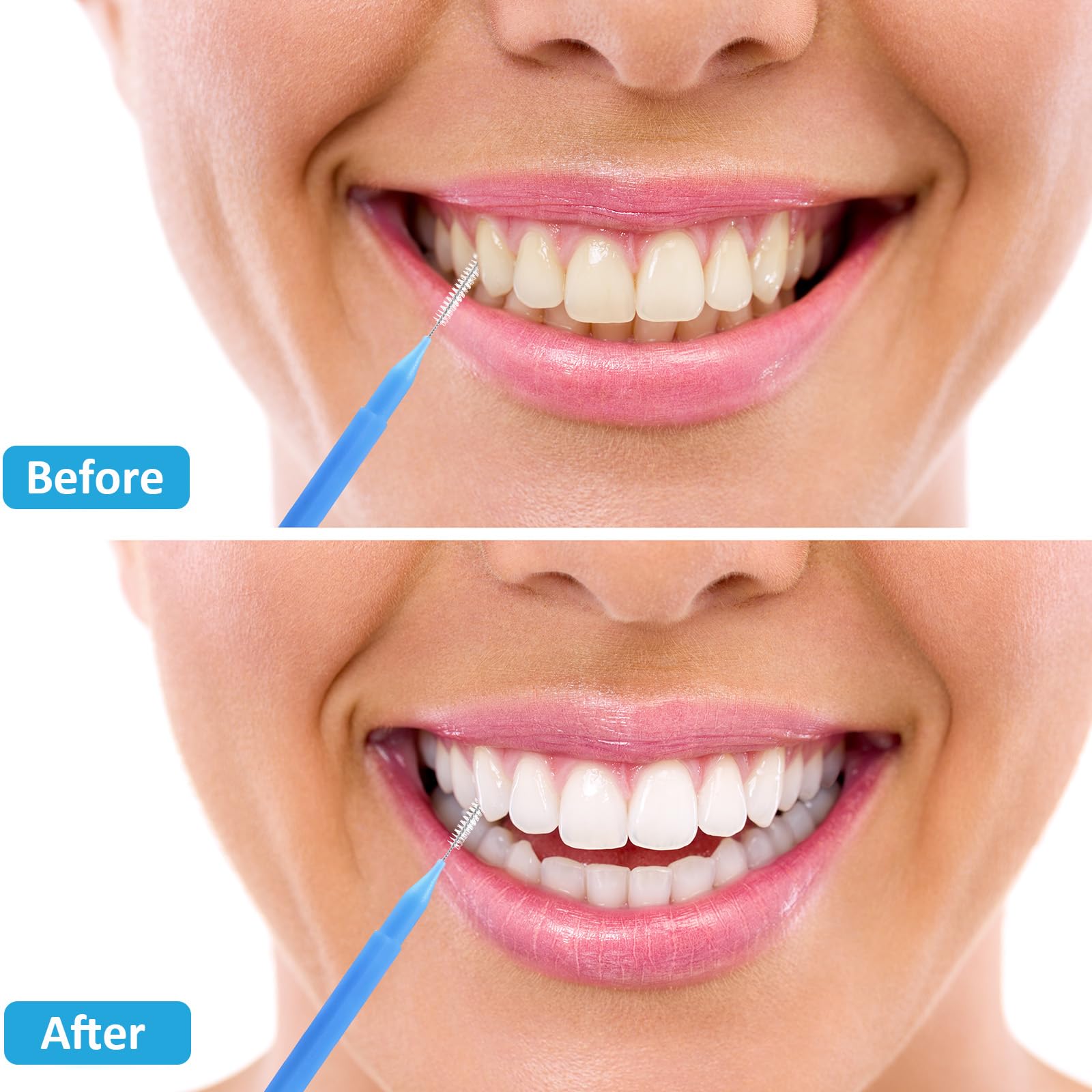 Travel-friendly interdental brush set for home or on the go
