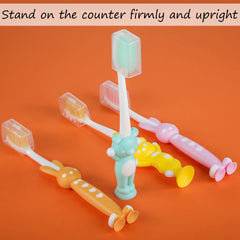 Toothbrush with suction cup storage for upright placement
