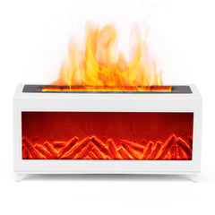 PATNOLE Essential Oil Diffuser - White, 220ml capacity with fireplace flame
