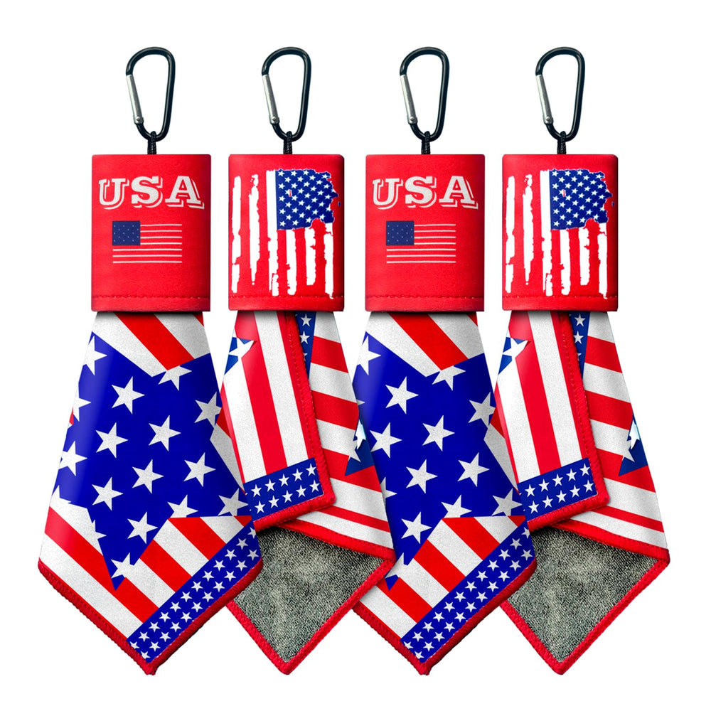 Two-sided portable glasses cleaner cloths with patriotic design