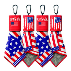 Two-sided portable glasses cleaner cloths with patriotic design