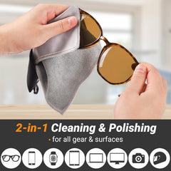 Microfiber cleaning cloth ideal for lenses, screens, and cameras