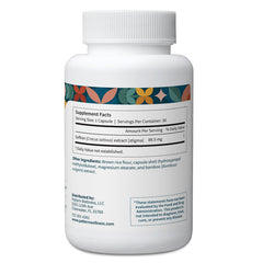Close-up of saffron stigma powder in supplement bottle
