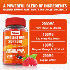 Gummies ingredients: plant sterols, stanols, red yeast rice, bergamot extract