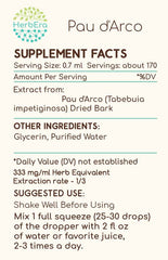 Glass bottle with glycerin-based Pau d'Arco liquid extract