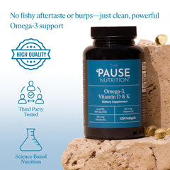 Pause Life softgels closeup showing glossy capsules for daily intake.