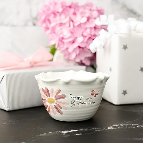 Pavilion Gift Company Love You Godmother candle watercolor flowers enhances springtime decor.