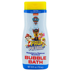 Paw Patrol Raspberry Rescue bubble bath bottle front for gentle, enjoyable bath time.