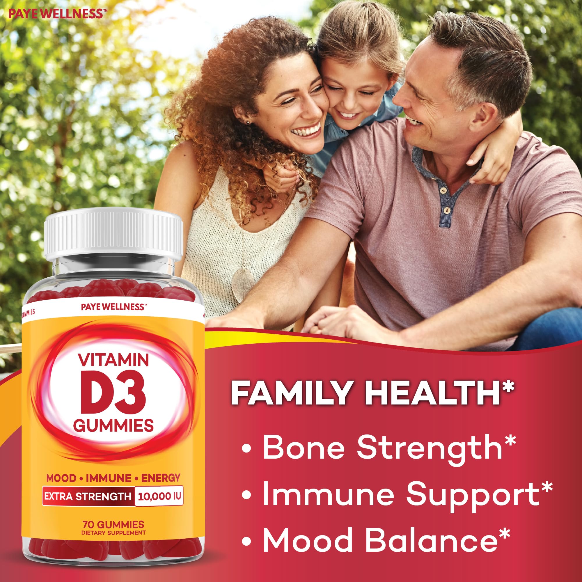 Berry-flavored Vitamin D3 Gummies close-up