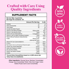 Gummies label showing no artificial sweeteners